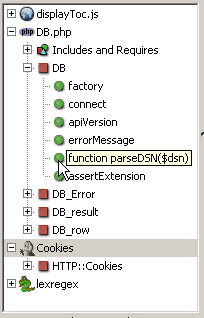 tree view of code in Komodo