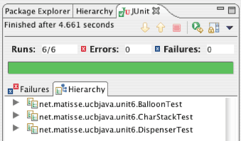 JUnit test run, success